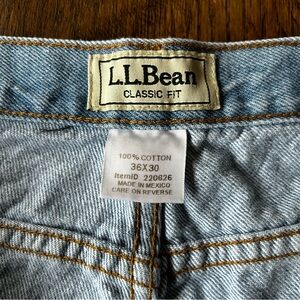 LL Bean Men's Double L Jeans Classic Straight Leg 100% Cotton Blue Jeans 36x30